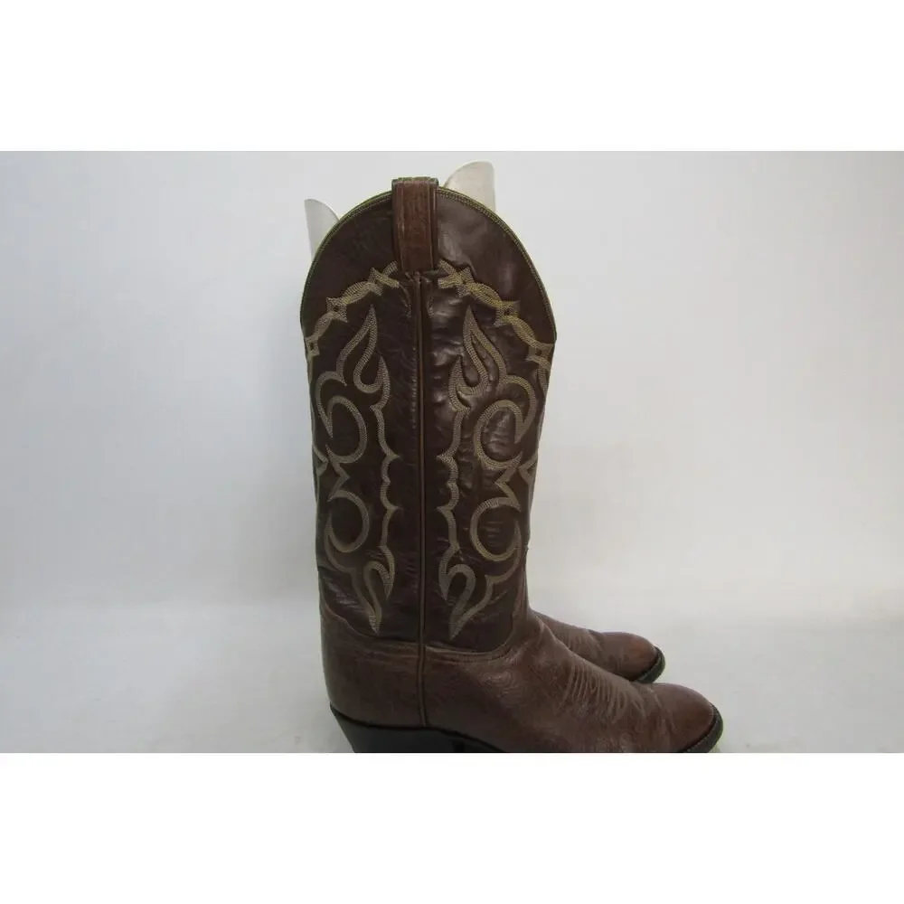 TONY LAMA Gold Label Mens Size 9.5 B Narrow Width Brown Leather Cowboy Boots